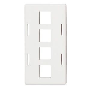 Allen Tel AT4FM-VERT-15 Vertical Furniture Faceplate, 4-Port, White